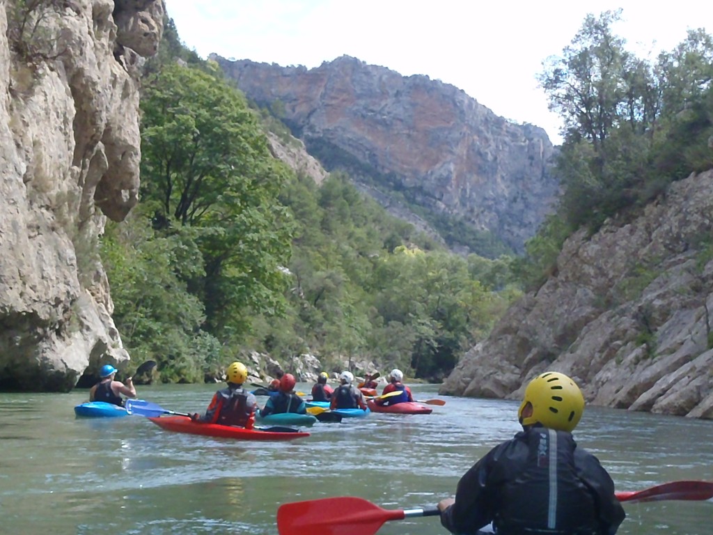 Moment de répit dans les Gorges des Collegats, Stage sur la Noguera Pallaressa - Espagne Catalogne 2015