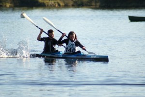 Felix Portero et Axel Le Roux Champions de Bretagne Minime en kayak biplace 